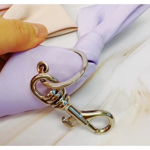 Perfect Shape Bow Key Chain Bag Charm Lavender - Picture 2 of 5